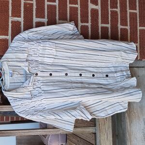 Tap & Co 90s Straight And Pleated Button Up Vintage Shirt 26 W Women's USA Cream